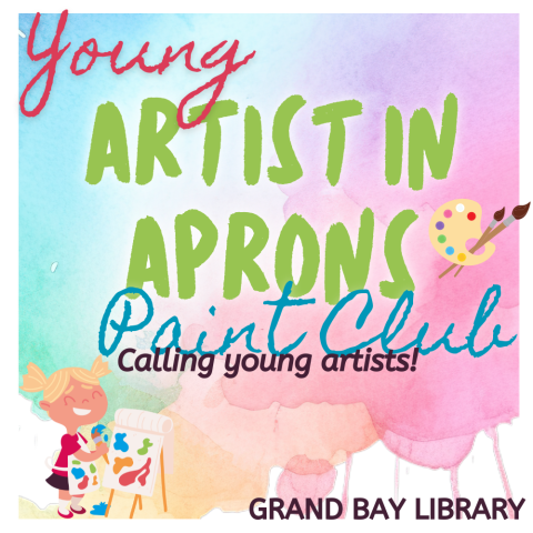 Young Artist in Aprons Paint Club at Grand Bay