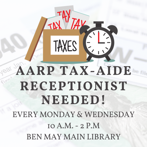 AARP Tax Aide Receptionist Needed! 